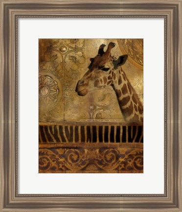 Framed Elegant Safari III (Giraffe) Print