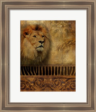 Framed Elegant Safari IV (Lion) Print