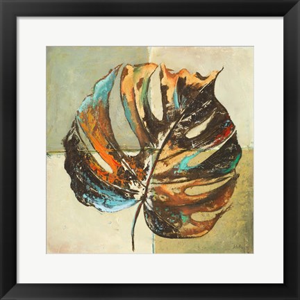 Framed Contemporary Leaves I Print