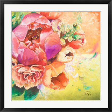 Framed Beautiful Bouquet of Peonies I Print