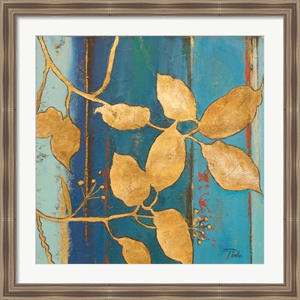 Framed Golden Blue II Print