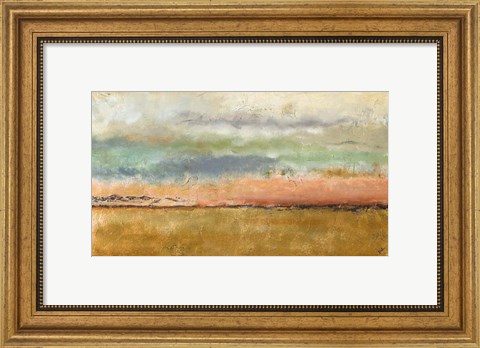 Framed Sunset In The Cornfield Print