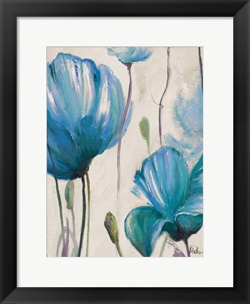 Framed Blue Poppies Print