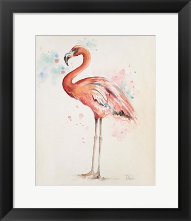 Framed Flamingo I Print