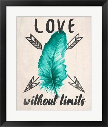 Framed Teal Fearless Limits II Print