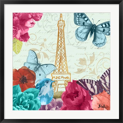 Framed Belles Fleurs a Paris I Print