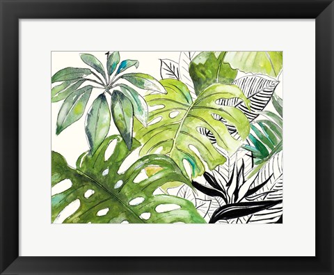 Framed Green Palms Selva I Print