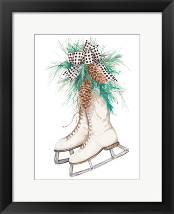 Framed Christmas Ice Skates Print