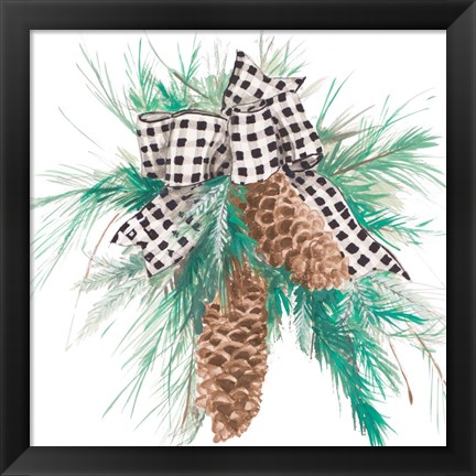 Framed Christmas Pine Cones Print