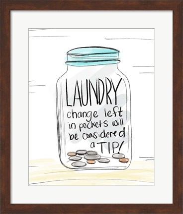 Framed Laundry Tip Jar Print