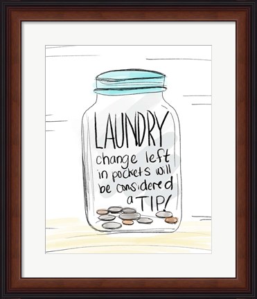 Framed Laundry Tip Jar Print