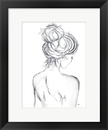 Framed Messy Bun II Print