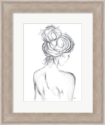 Framed Messy Bun II Print