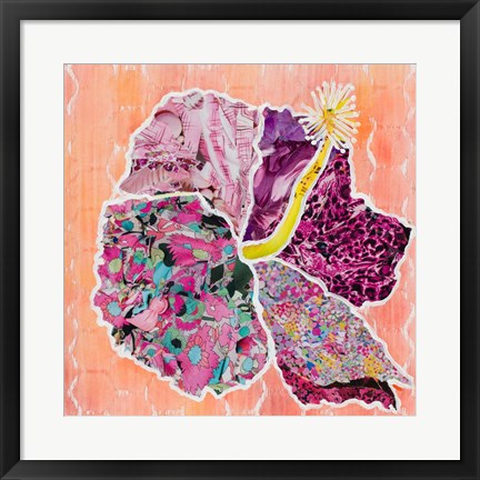 Framed Hibiscus Flower Collage Print