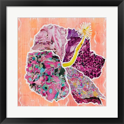 Framed Hibiscus Flower Collage Print