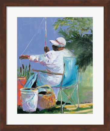 Framed Sisters Fishing II Print