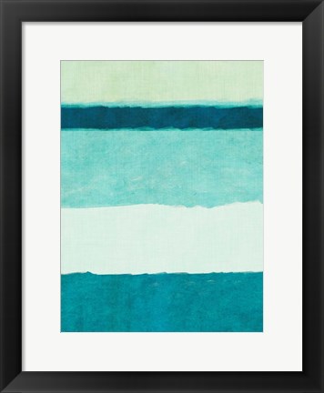 Framed Rectangle Teal Blocks of Color II Print