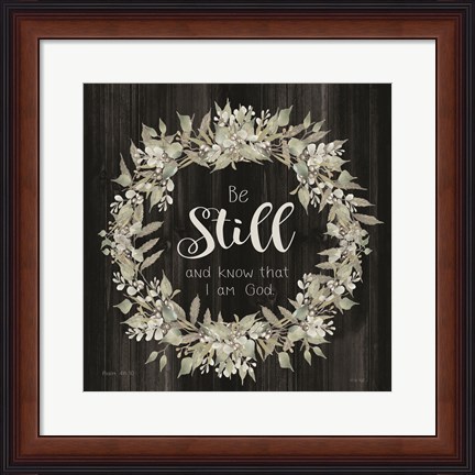 Framed Be Still and Know Wreath Print