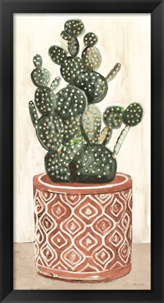 Framed Cactus in Pot 1 Print