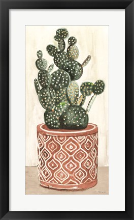 Framed Cactus in Pot 1 Print