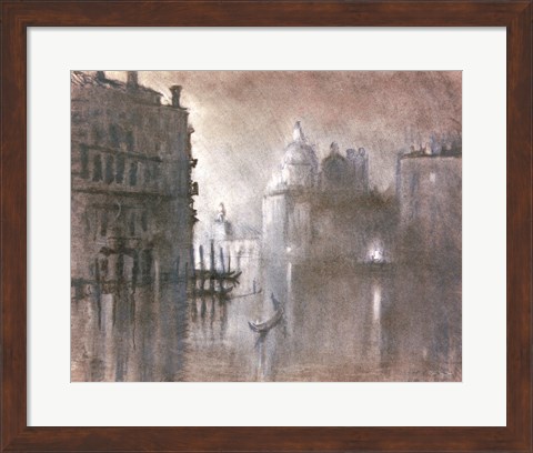 Framed Moonlight Over Venice 2 Print