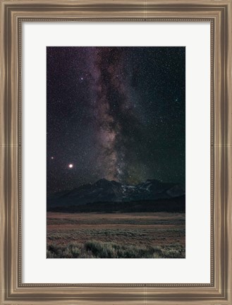 Framed Milky Way in Sawtooth Mountains Print