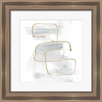 Framed Cool Gray Gold I Print