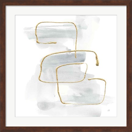 Framed Cool Gray Gold I Print