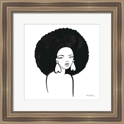 Framed Afro Girl I Print