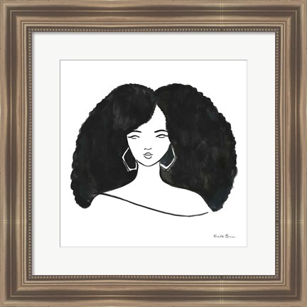 Framed Afro Girl II Print