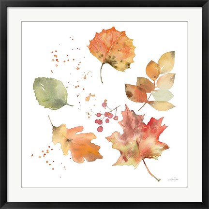 Framed Falling Leaves I Print