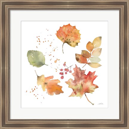 Framed Falling Leaves I Print