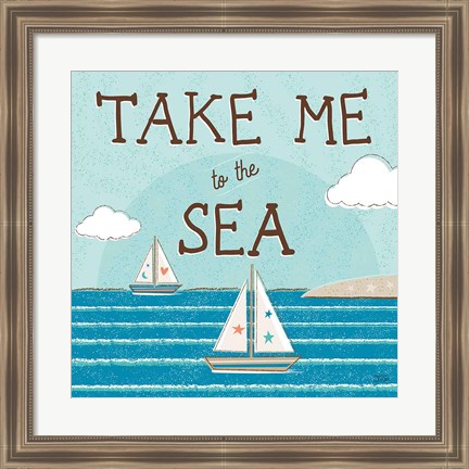 Framed Sea and Me I Print