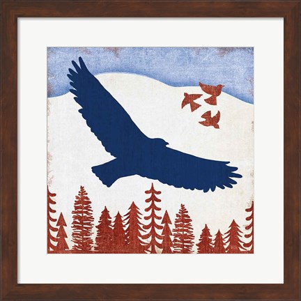 Framed Patriotic Woodland Eagle Print