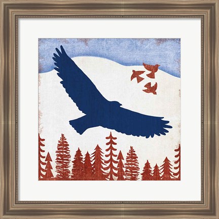 Framed Patriotic Woodland Eagle Print