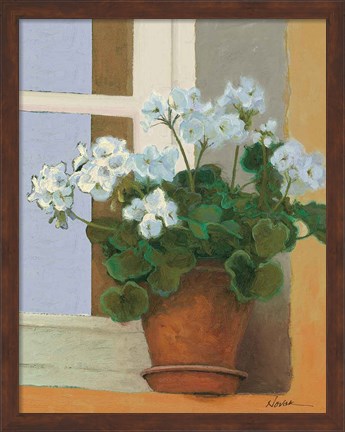 Framed Creancey Geraniums II Light Print