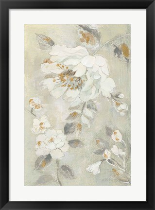 Framed Romantic Spring Flowers II White Print