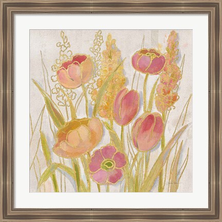 Framed Opalescent Floral II Print