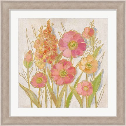 Framed Opalescent Floral I Print