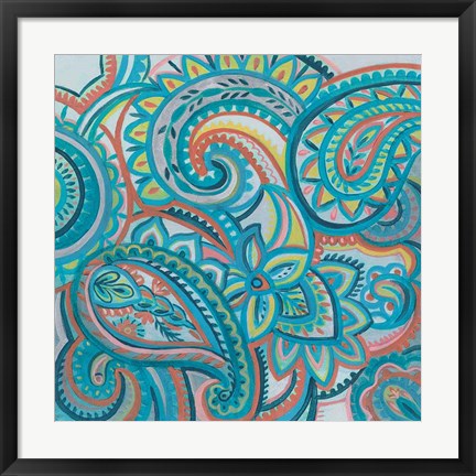 Framed Emerald Paisley III Print