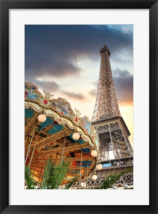 Framed Eiffel Tower and Carousel II Print