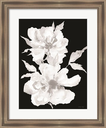 Framed Black &amp; White Flowers I Print