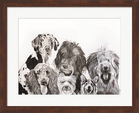 Framed Lots of Dogs Print