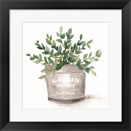 Framed Garden Market Bucket Print