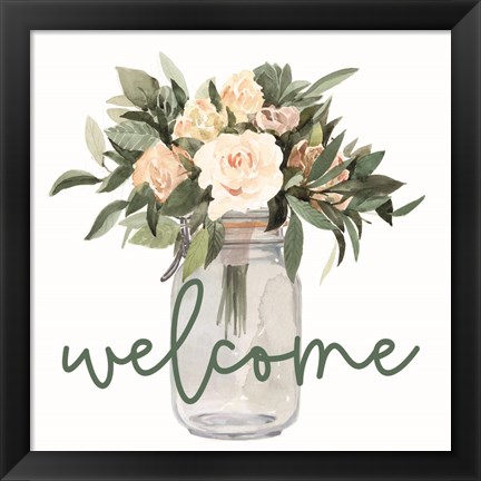 Framed Welcome Flowers Print