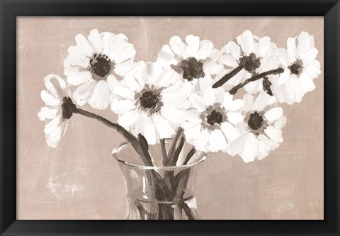 Framed Greige Floral Print