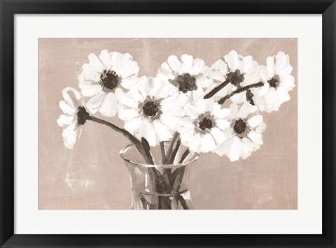 Framed Greige Floral Print