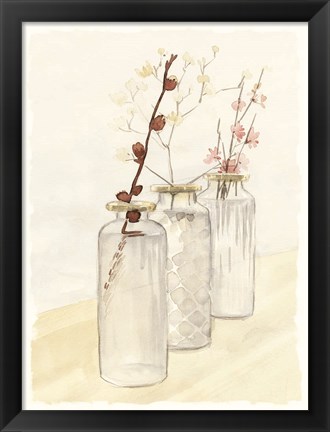 Framed Glass Bottle Row Print