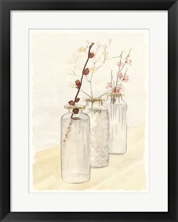 Framed Glass Bottle Row Print