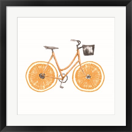 Framed Orange Bike Print